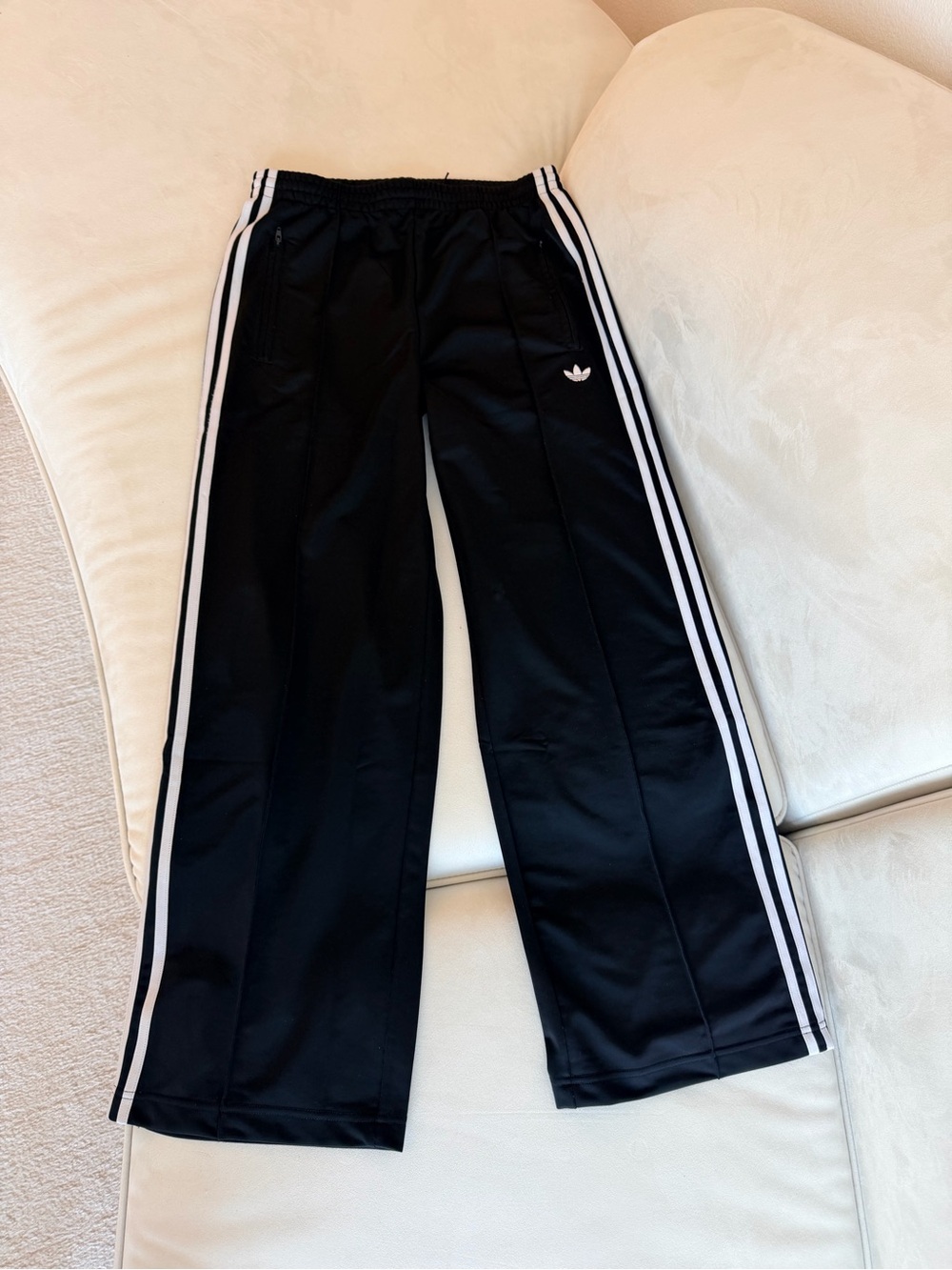 adidas Black Jogger Pants with White Side Stripes